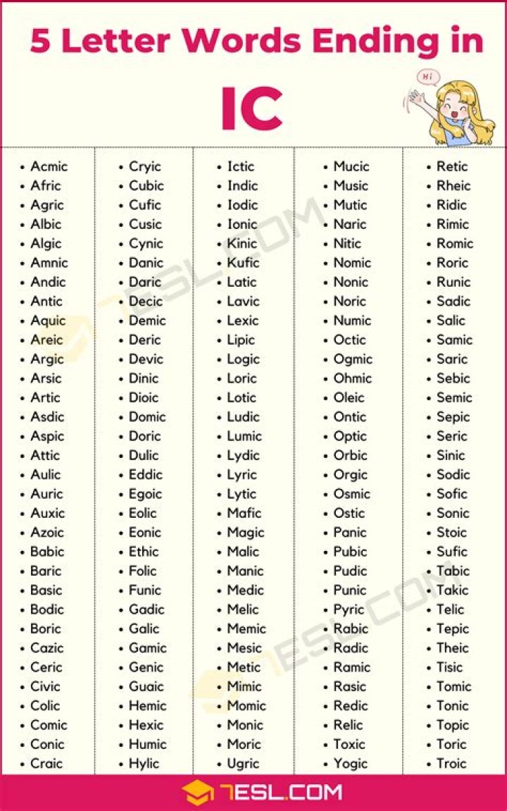 Words That Have IC at the End: A Comprehensive Guide